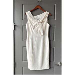 Carolina Herrera ivory wool cocktail midi dress size 10